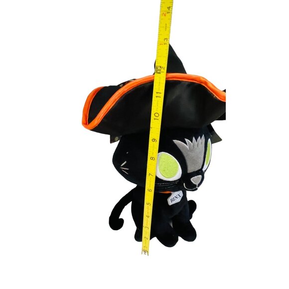 Disney Binx Plush Cat 11 Inches Halloween Black Cat with Hat Polyester Fibers Po - Picture 3 of 6